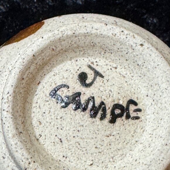 Vintage Tonala J. Campe Signed Mexican Pottery Flower Vase Lot Of 2 - Picture 8 of 10